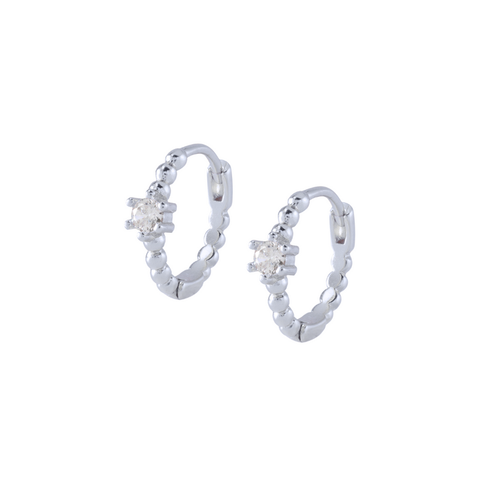 Kessho Huggie Hoop Earrings Silver