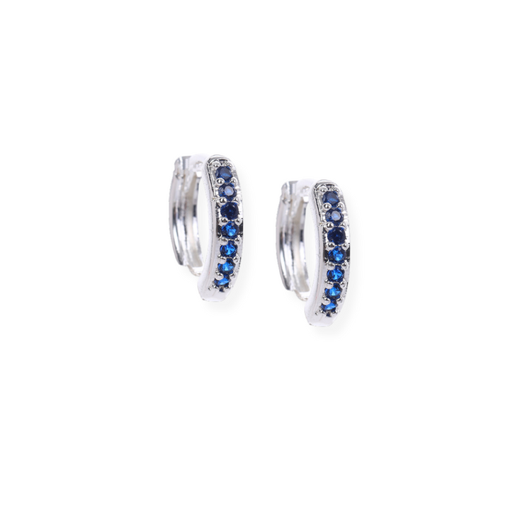 Blue Star Earring Stack Silver
