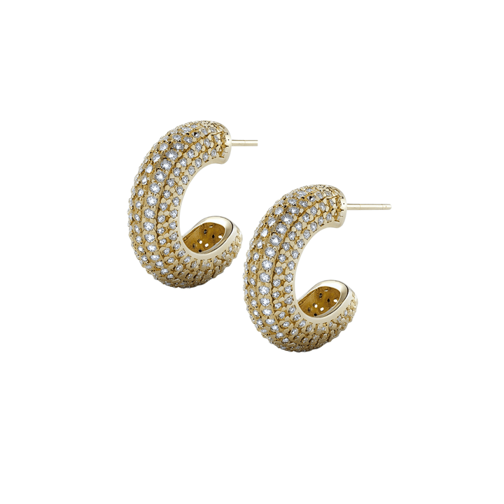 Amara Crystal Hoop Earrings Gold