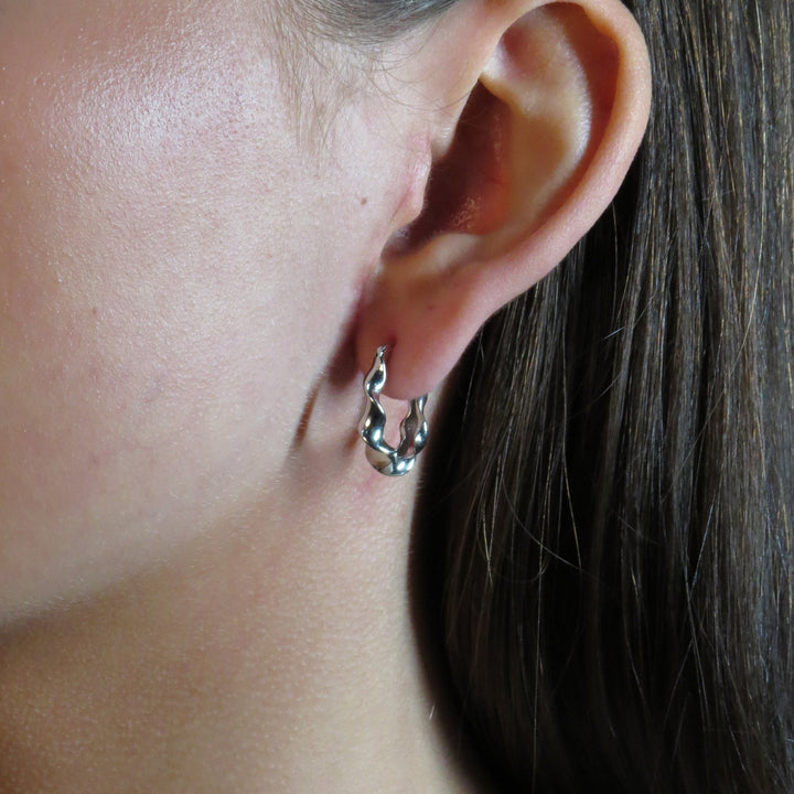 Tao Hoop Earrings Silver