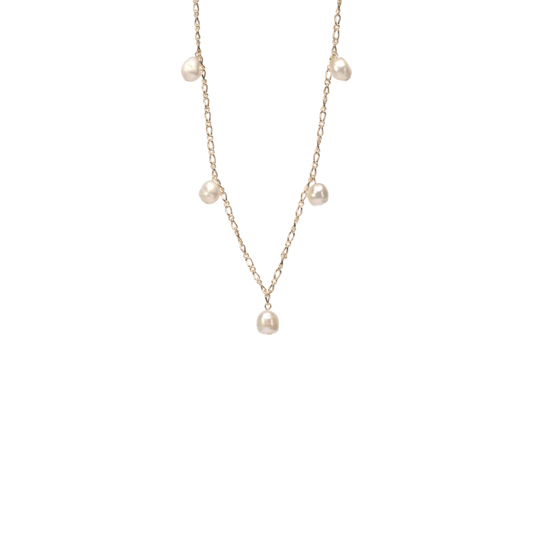 Cosmo Baroque Pearl Necklace Gold | Pearl Chain Necklace – Choko