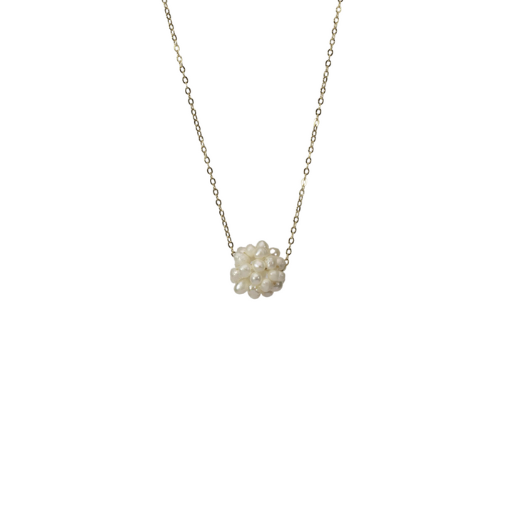 Pearl Cluster Necklace Gold