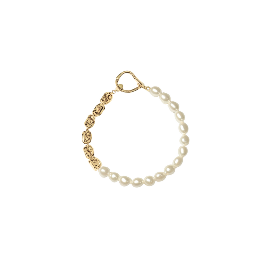 Matt Pearl Bracelet Gold