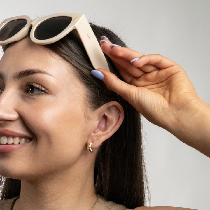 Croissant Hoop Earrings Silver