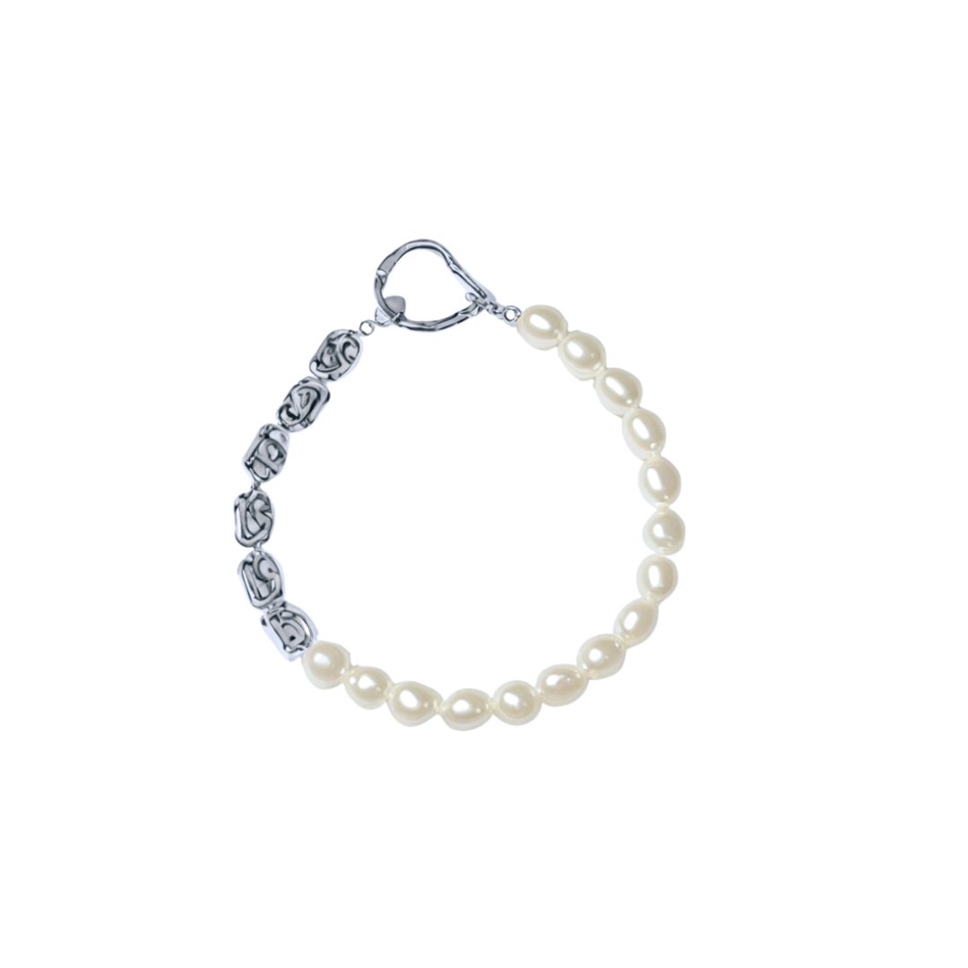Matt Pearl Bracelet Silver
