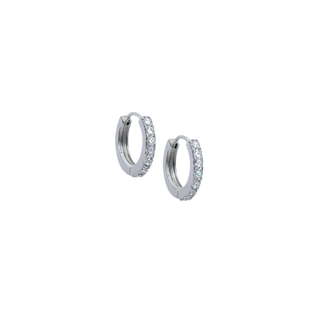Halo Huggie Earrings Silver