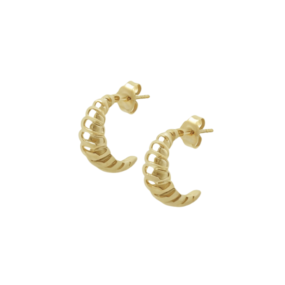 Croissant Hoop Earrings Gold