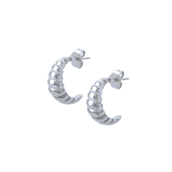 Croissant Hoop Earrings Silver – Choko Jewellery