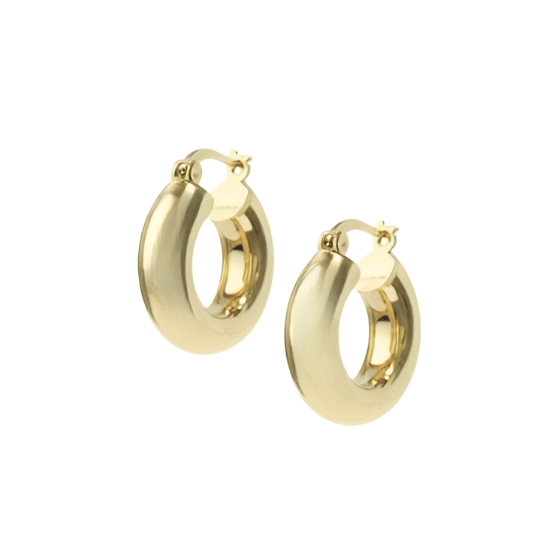Barrel Hoop Earrings Gold