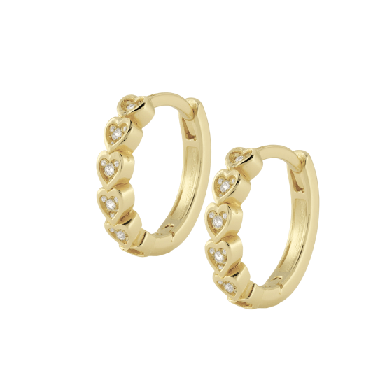 Tiny Heart Huggie Earrings Gold