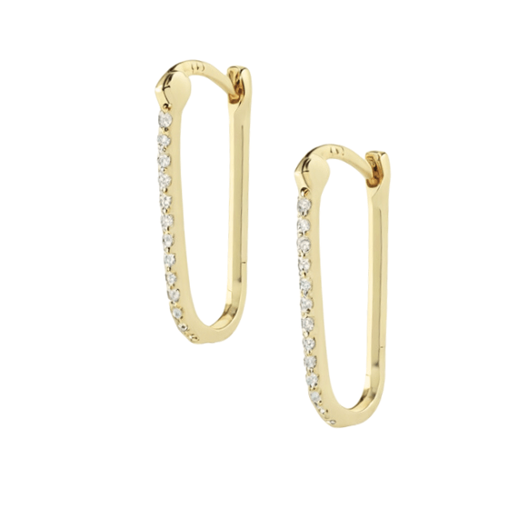 Oval Hoop Earrings Gold
