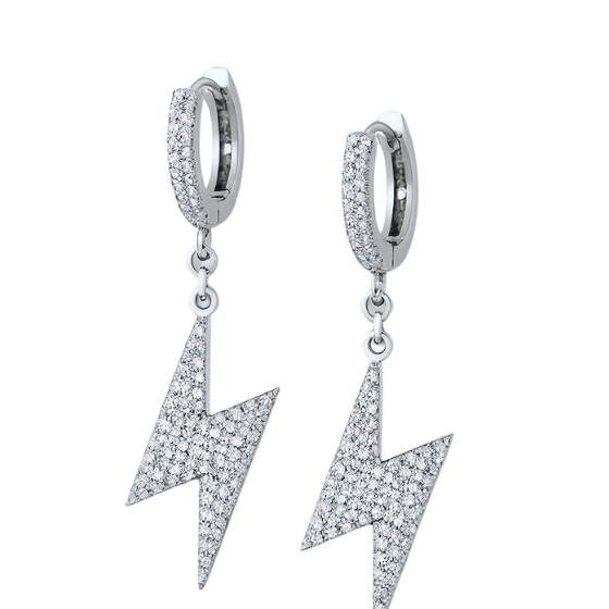 Large Bolt Drop Earrings Silver – Choko Jewellery
