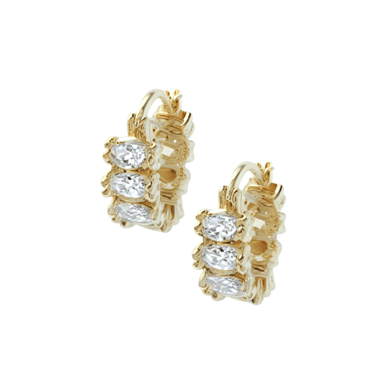 Aerin Crystal Hoop Earrings Gold