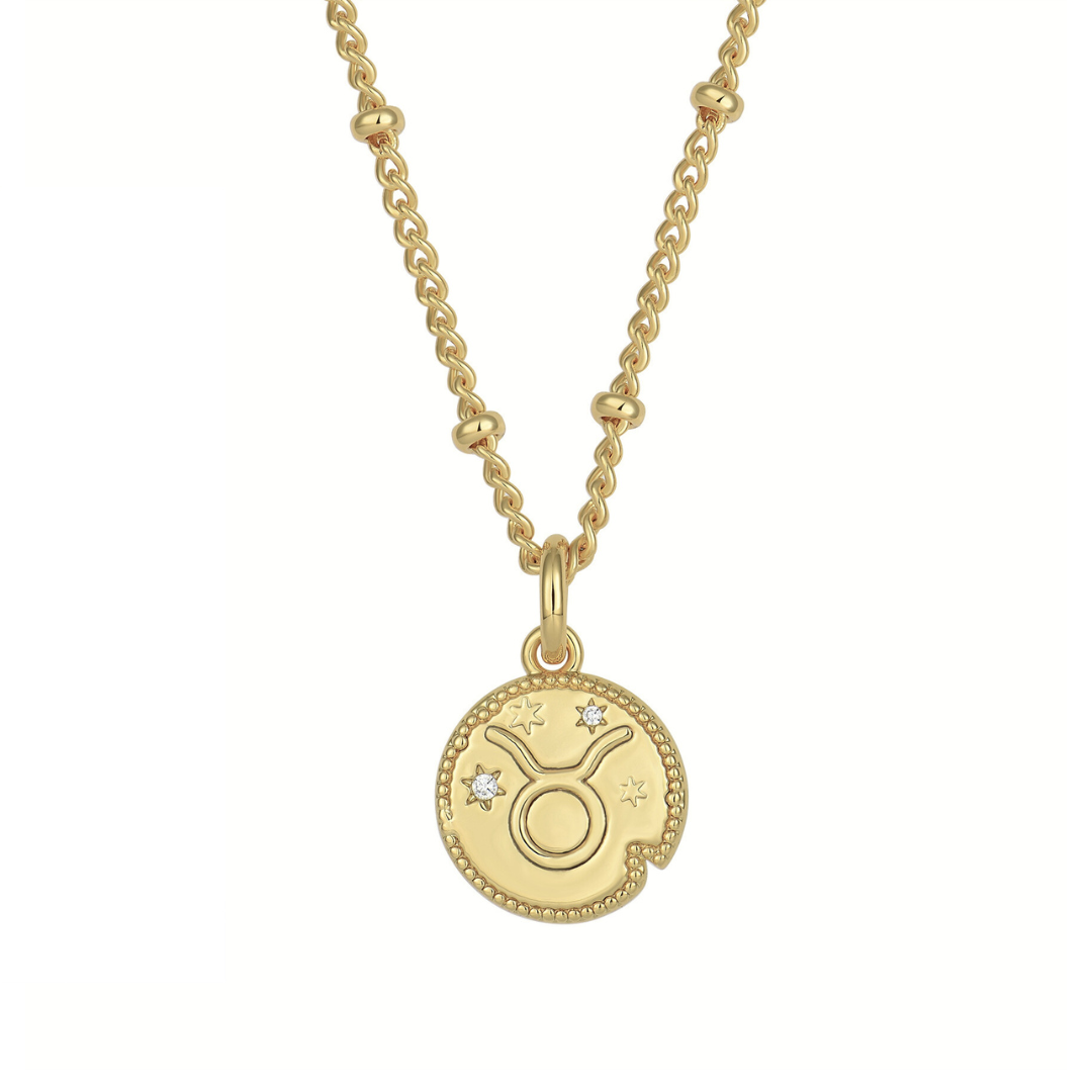 Taurus Zodiac Pendant Necklace Gold
