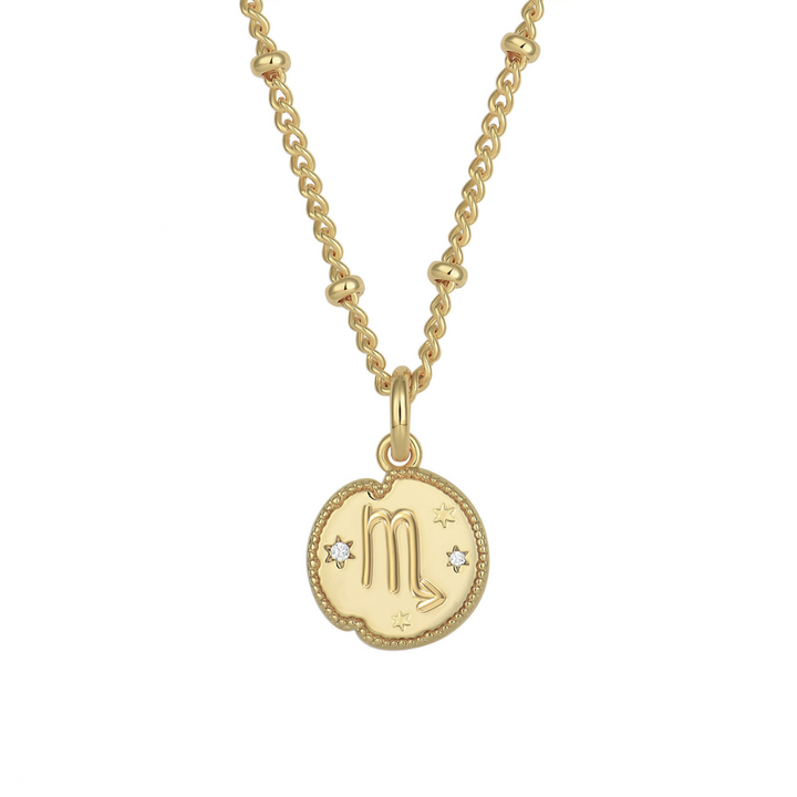 Scorpio Zodiac Pendant Necklace Gold