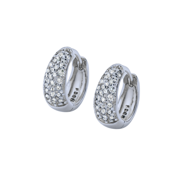 Sara Huggie Hoop Earrings Silver
