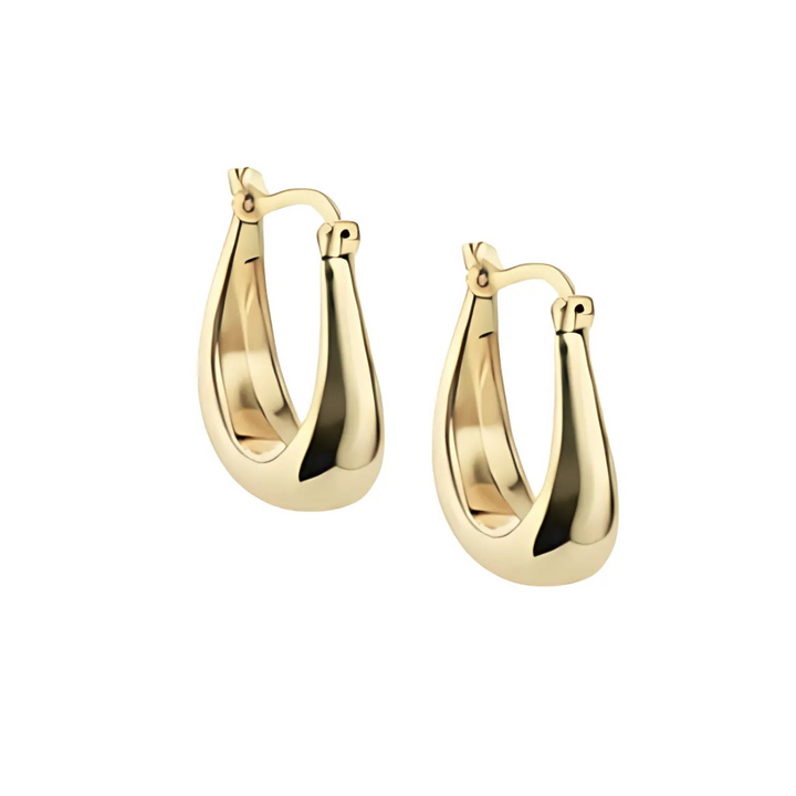 Vinny Oval Hoop Earrings Gold