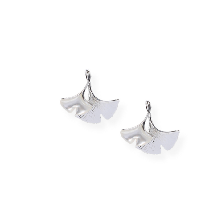 Ginko Pearl Earrings Silver
