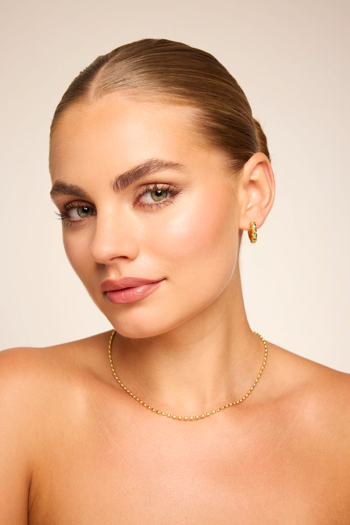 Amelia Green Huggie in Gold