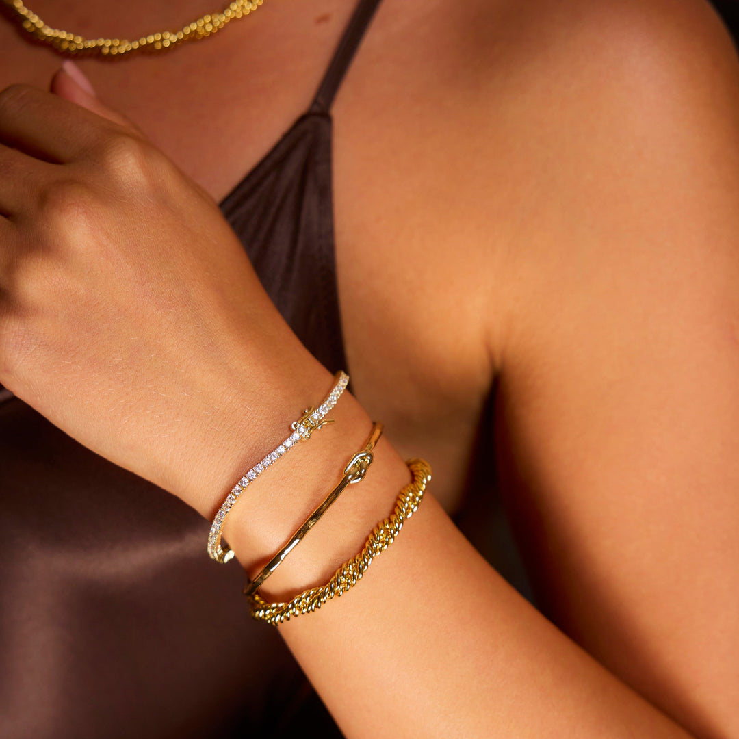 Friendship Knot Bangle Gold