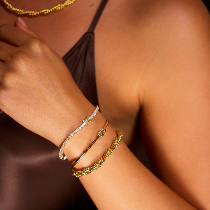 Friendship Knot Bangle Gold