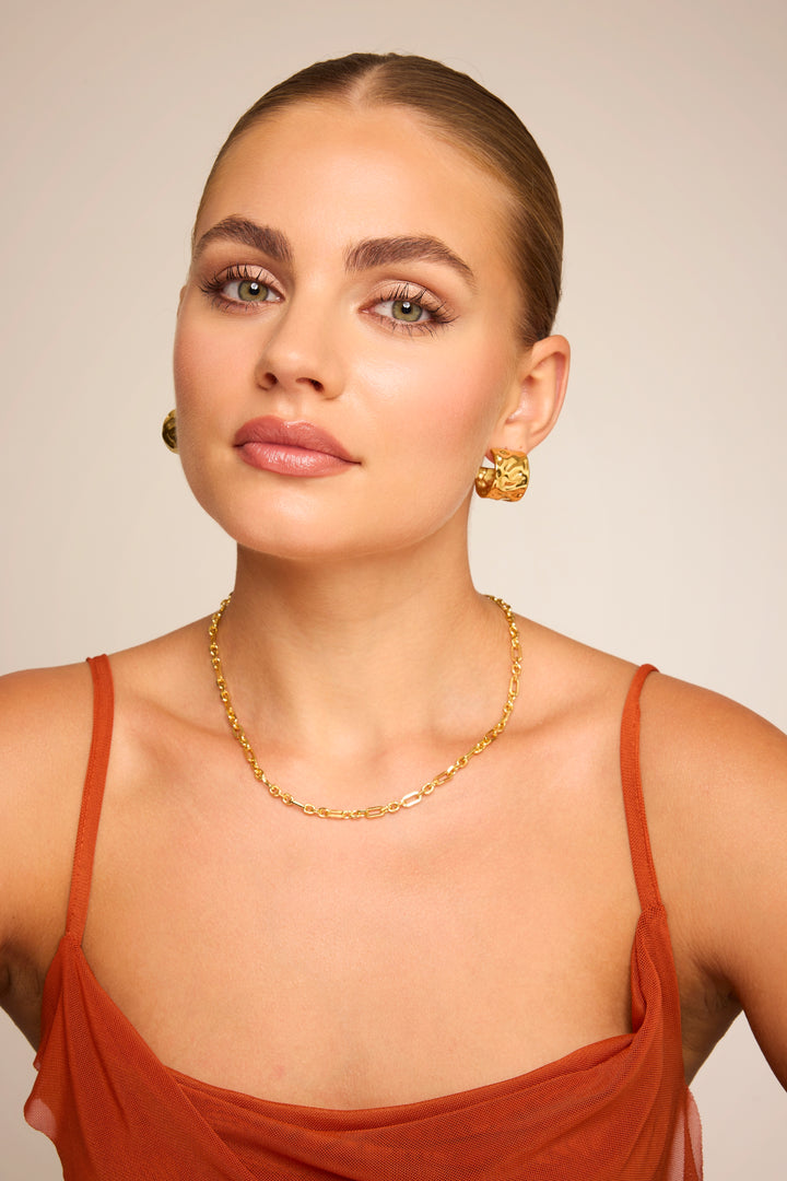 Gold Gilded Hoop Earrings Gold