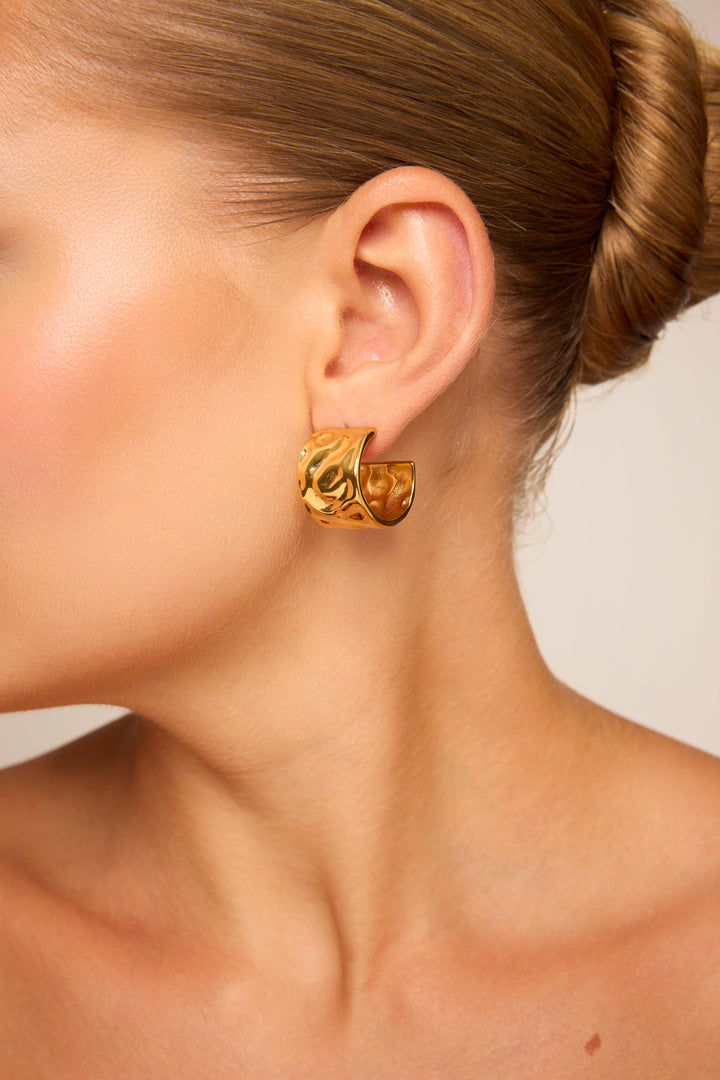 Gold Gilded Hoop Earrings Gold