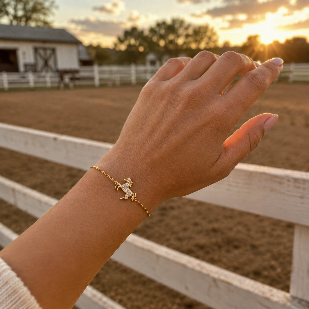 Wild Heart Horse bracelet Gold