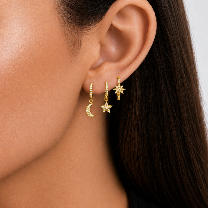 Sunrise Earring Stack in Gold