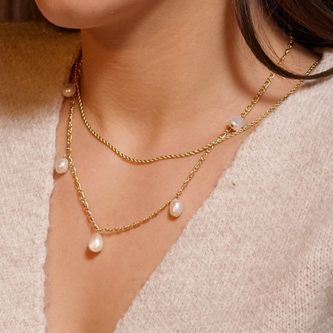 Cosmo Baroque Pearl Necklace Gold | Pearl Chain Necklace – Choko Cosmo Baroque Pearl Necklace Gold | Pearl Chain Necklace – Choko