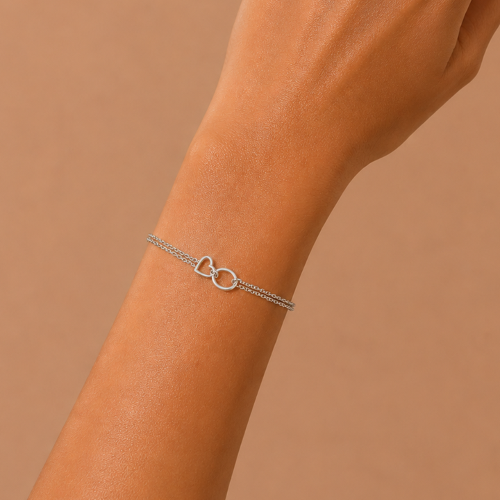 Friendship Heart Bracelet Silver