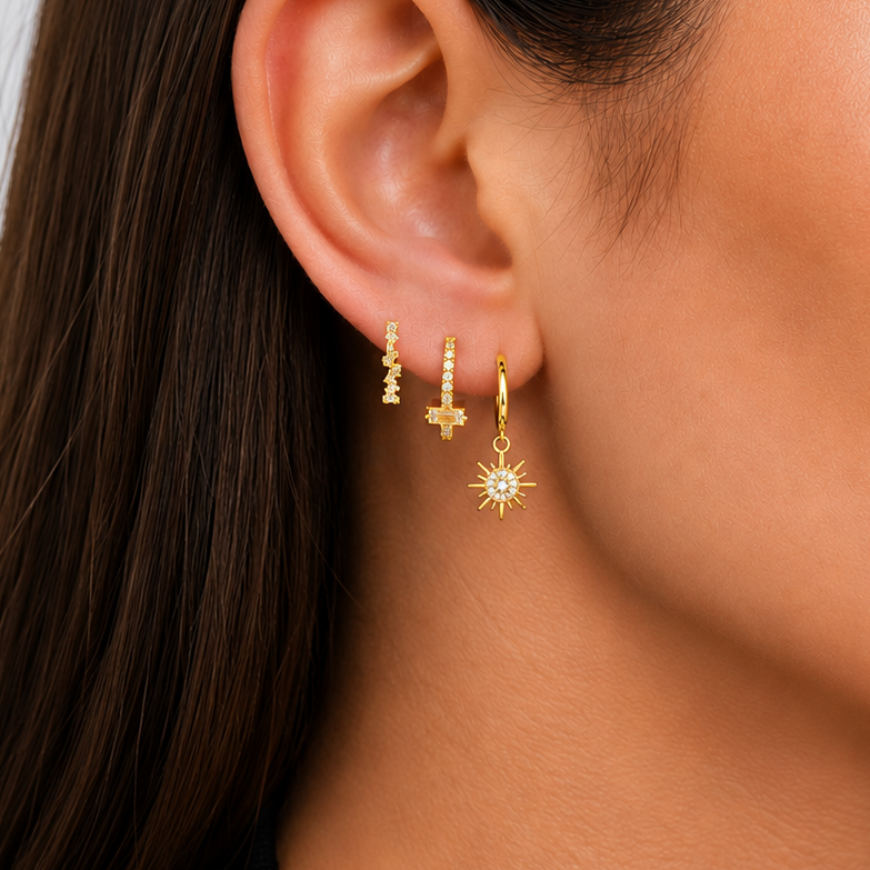 Sunrise Earring Stack in Gold