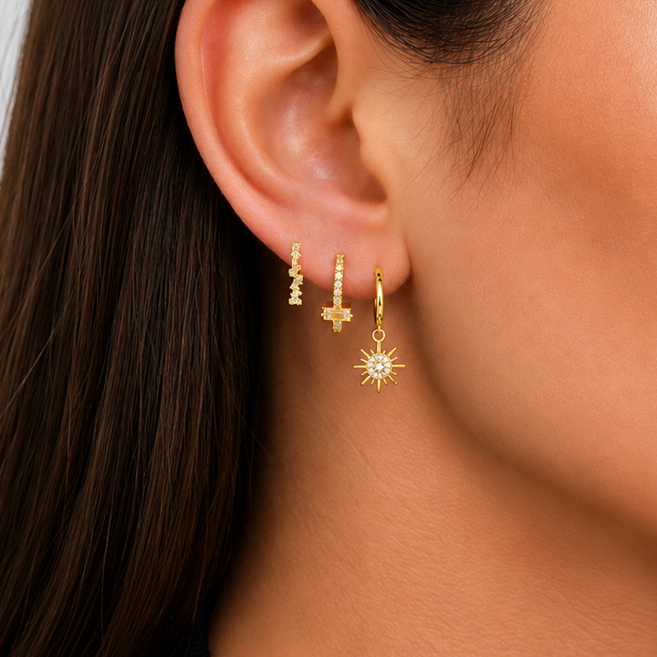 Sunrise Earring Stack in Gold