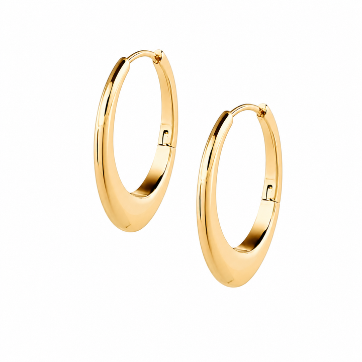 Remy Oval Hoop Earrings Gold