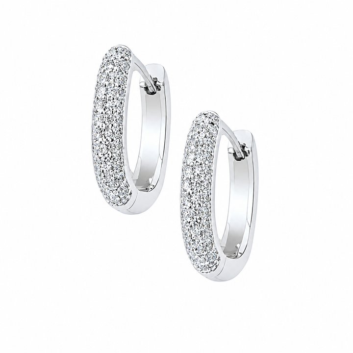 Hera Oval Hoop Earrings Silver
