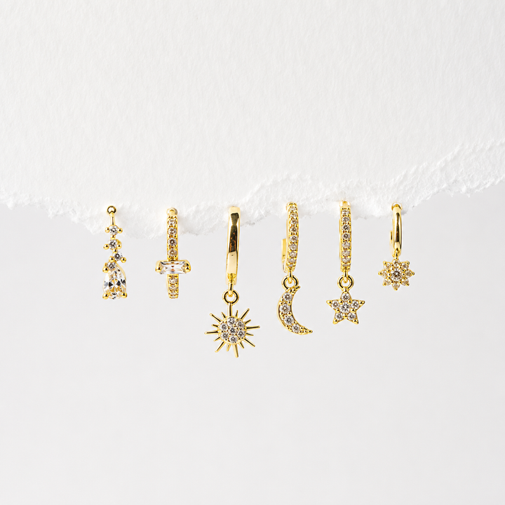 Sunrise Earring Stack in Gold