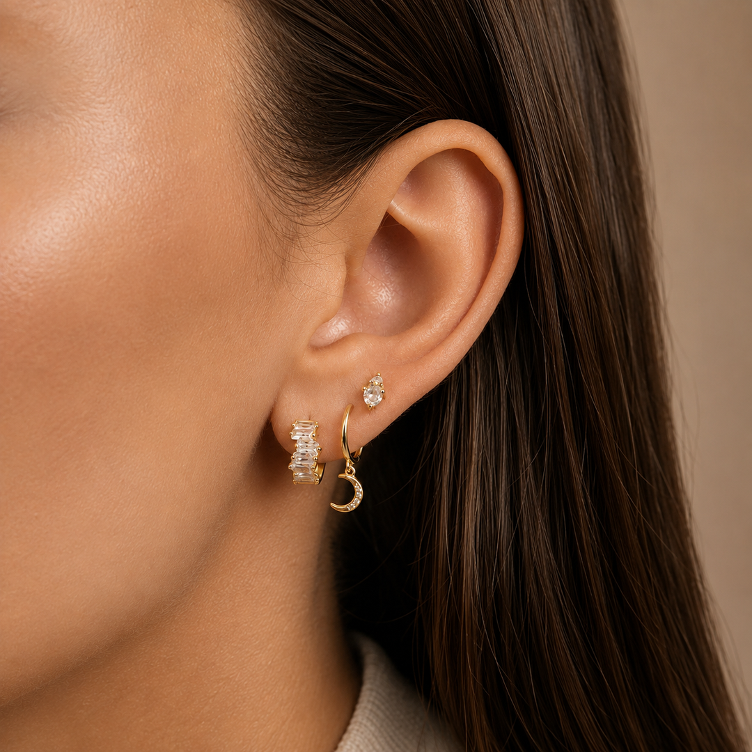 La Belle Huggie Earrings Gold