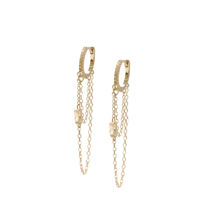 Fara Huggie Hoop Earrings Gold