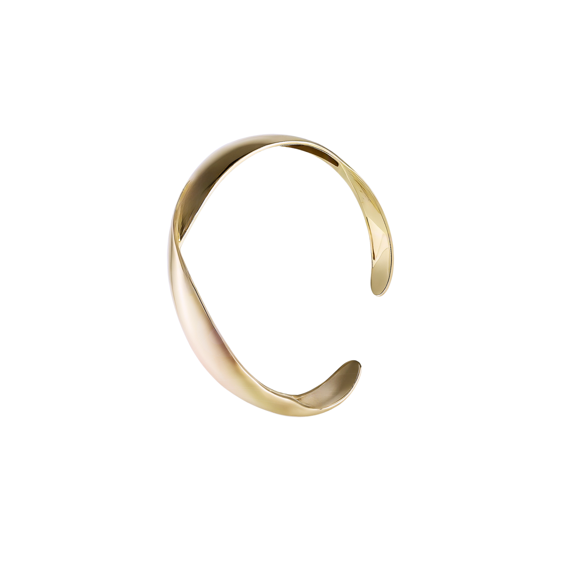 Twist Bangle Gold | Sculptural Minimal Cuff Bracelet – Choko Jewellery