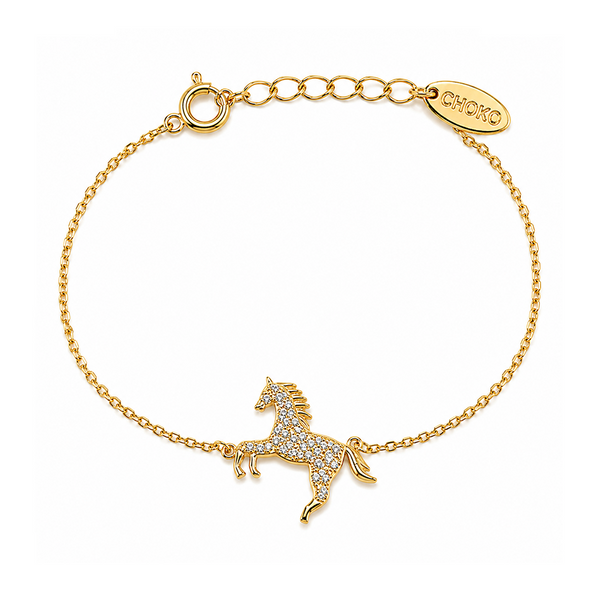 Wild Heart Horse bracelet Gold