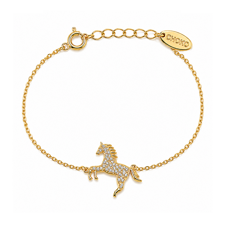 Wild Heart Horse bracelet Gold