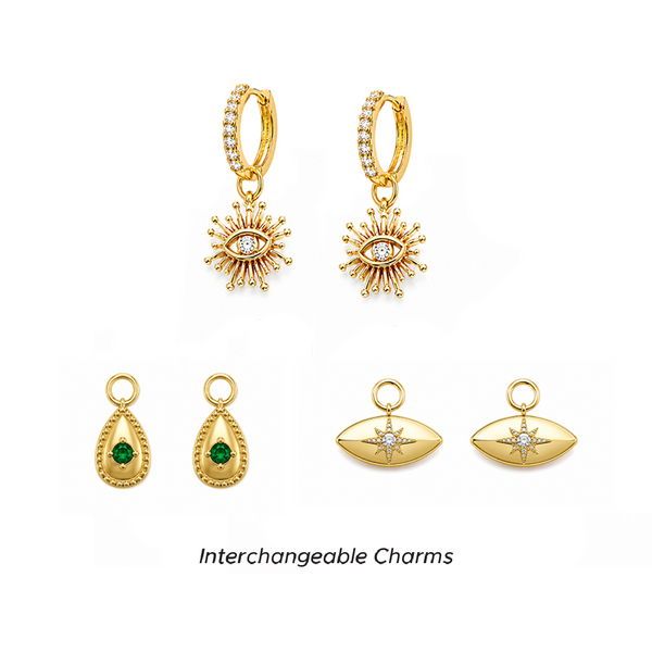Dakota Charm Earrings Set Gold