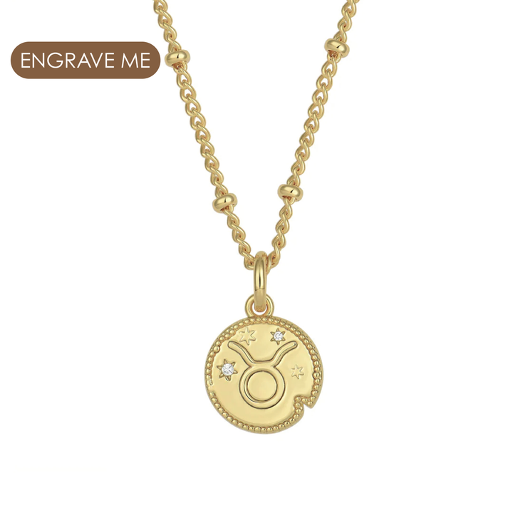 Taurus Zodiac Pendant Necklace Gold