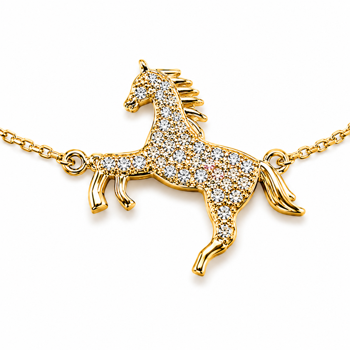 Wild Heart Horse bracelet Gold