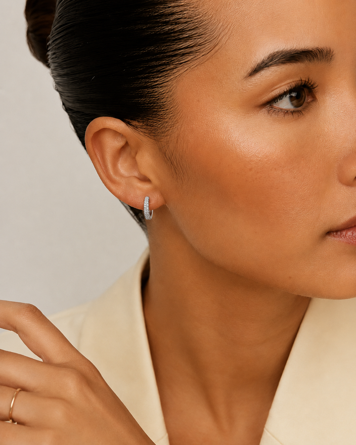 Hera Oval Hoop Earrings Silver