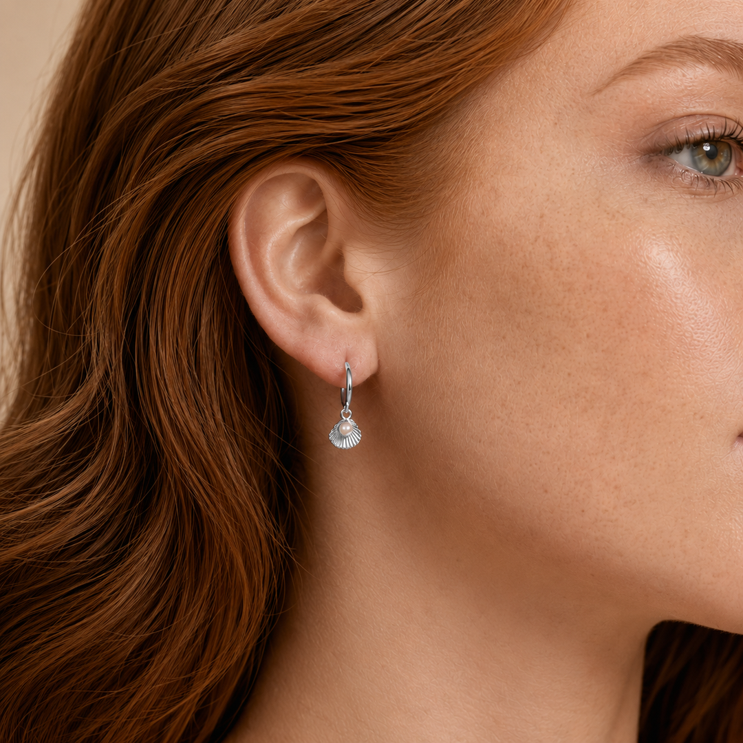 Sheru Pearl Drop Earrings Silver