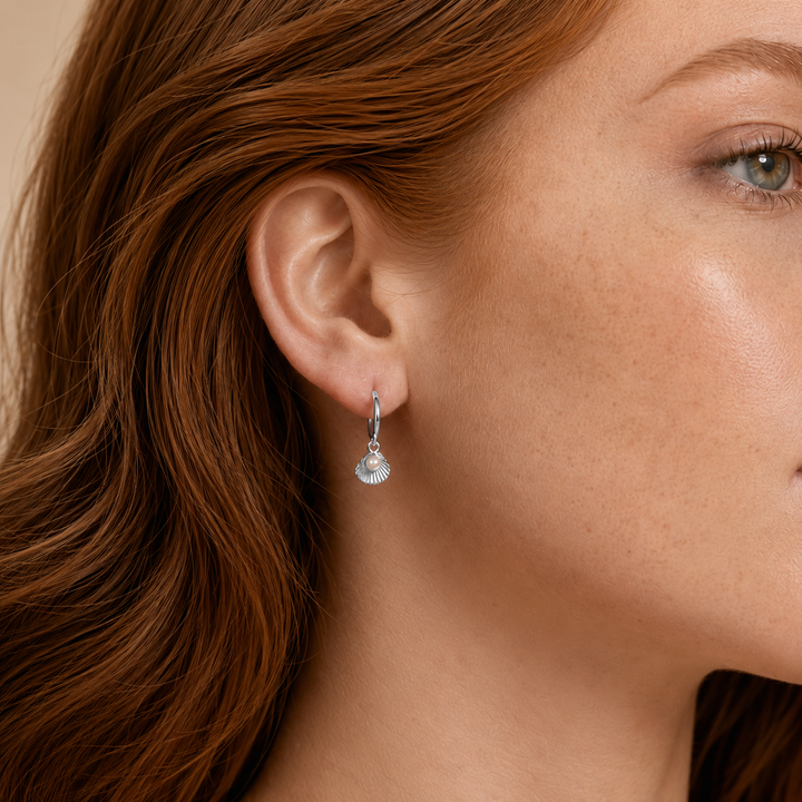 Sheru Pearl Drop Earrings Silver