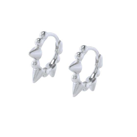 Viper Huggie Earrings Silver