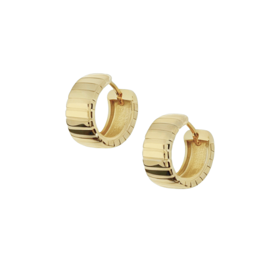 Savoy Ribbed Hoop Earrings
