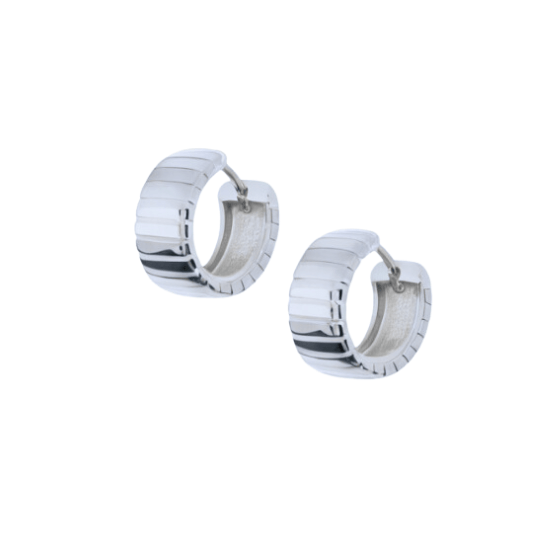 Savoy Ribbed Hoop Earrings